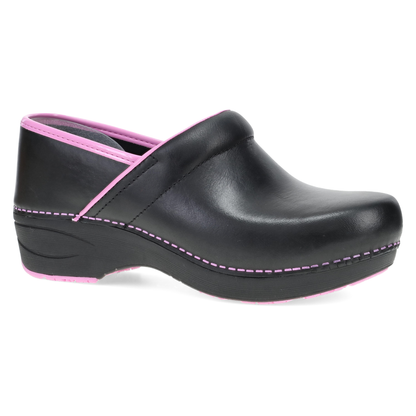 Black/Pink Leather Clog,36