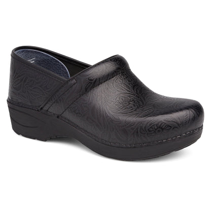 Black Floral Tooled Clog,36