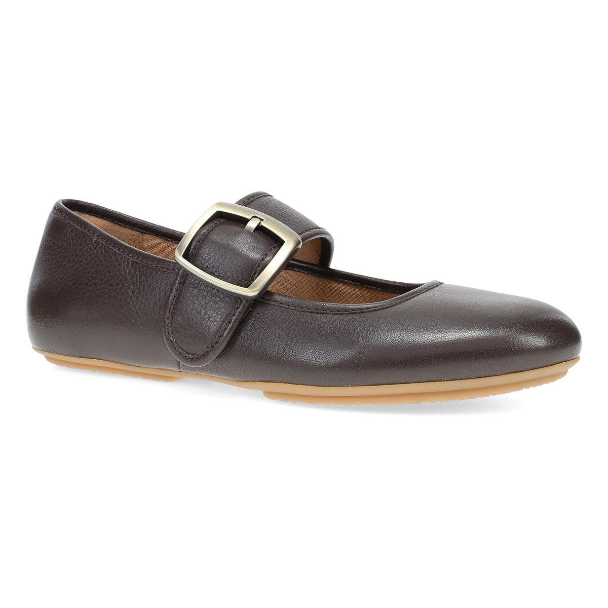 Chocolate Leather Flat,36