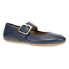 Navy Leather Flat