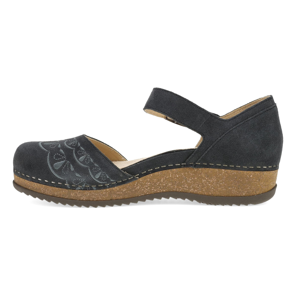 Dansko Discount / Mae Charcoal Embroidered Suede