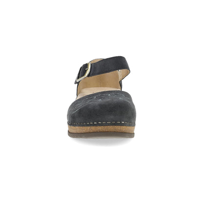 Dansko Discount / Mae Charcoal Embroidered Suede