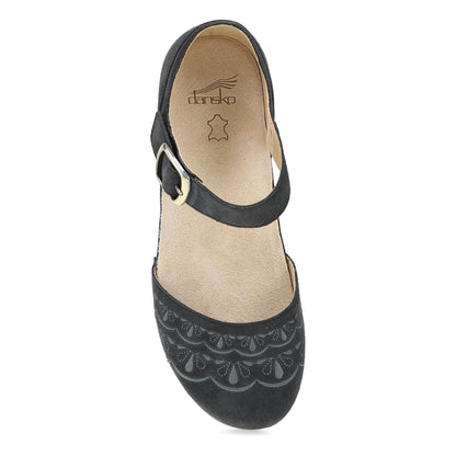 Dansko Discount / Mae Charcoal Embroidered Suede
