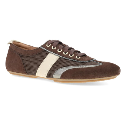 Chocolate/Pewter Suede Flat,36