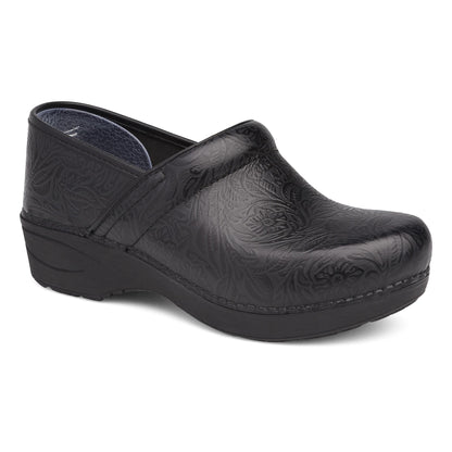 Black Floral Tooled Clog,36
