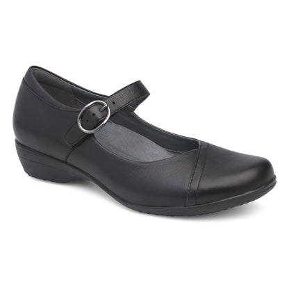 Dansko Best Seller / Fawna Wide Black Milled Nappa