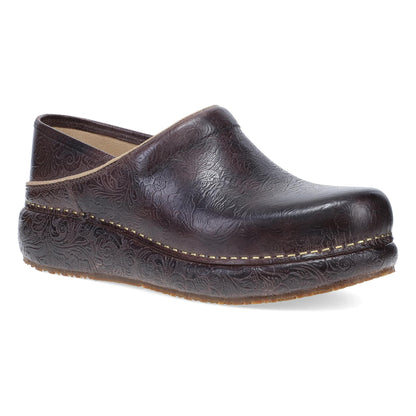 Brown Tooled Clog,36