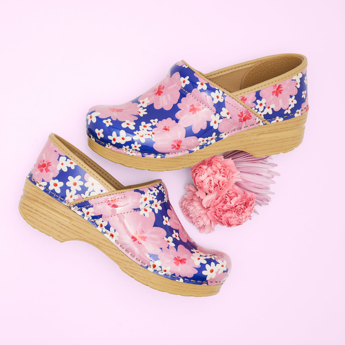 Dansko Customer Favorite / Wide Pro Pink Bloom Patent