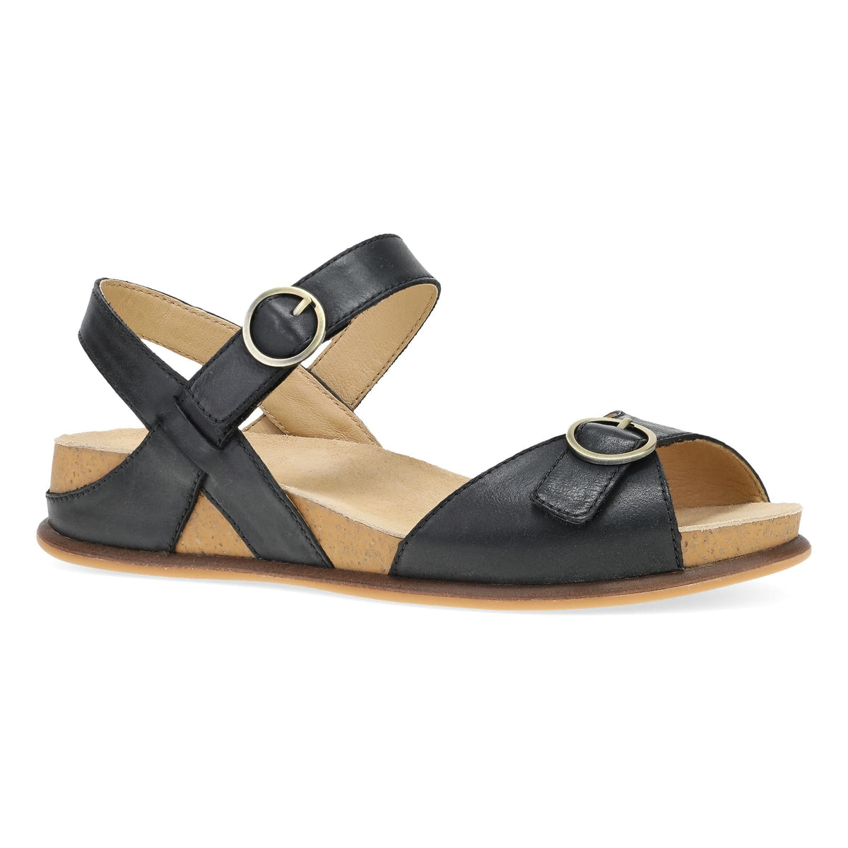 Black Burnished Nappa Sandal,36