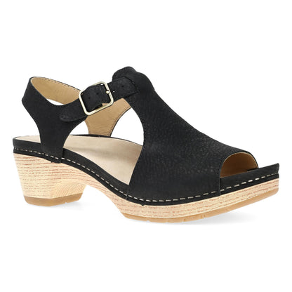 Black Milled Nubuck Sandal,36