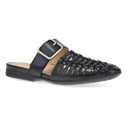Black Burnished Nappa Mule,36